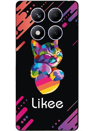 Чехол силиконовый бампер для xiaomi redmi note 14 pro plus 5g с рисунком likee лайки