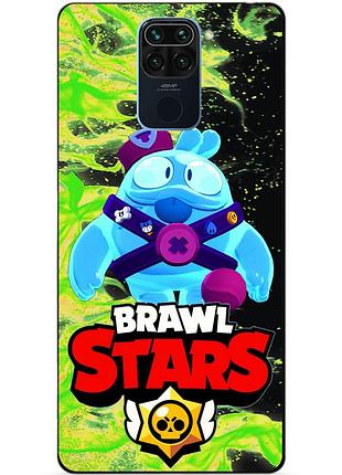 Силіконовий бампер чохол для xiaomi redmi note 9 з героєм бравл скуїк
