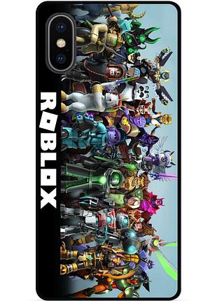 Силиконовый чехол бампер для iphone x 10 с рисунком roblox роблокс