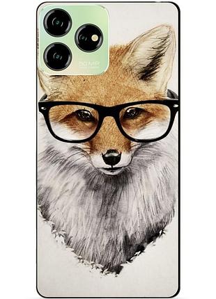 Чехол силиконовый бампер для zte blade v50 design с рисунком лиса
