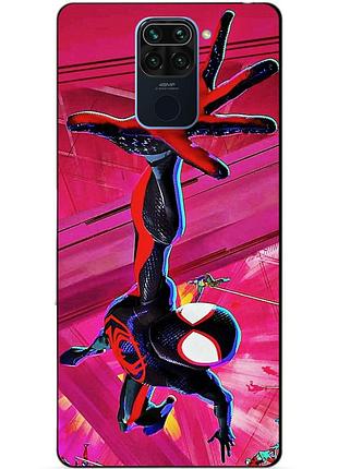 Чехол силиконовый бампер для xiaomi redmi note 9 с рисунком spider man человек паук майлз моралес