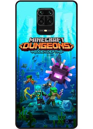 Чехол силиконовый бампер для xiaomi redmi note 9s с рисунком майнкрафт minecraft