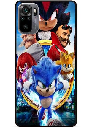 Силіконовий бампер чохол для xiaomi redmi note 10s з малюнком соник sonik