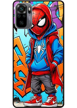 Чехол силиконовый бампер для xiaomi redmi note 10s с рисунком spider man marvel человек паук