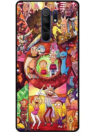 Силиконовый чехол бампер для xiaomi redmi 9 с картинкой rick and morty рик и морти