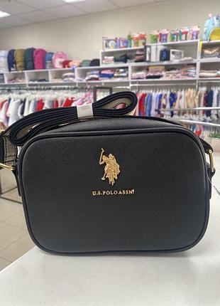 Чорна сумка крос-боді u.s. polo assn