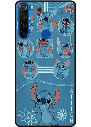 Силиконовый бампер чехол для xiaomi redmi note 8t с картинкой stitch стич