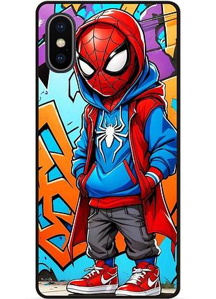 Силіконовий бампер чохол для iphone xs max з малюнком spider man marvel человек паук