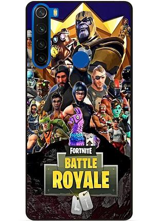 Силіконовий чохол бампер для xiaomi redmi note 8t з малюнком фортнайт fortnite