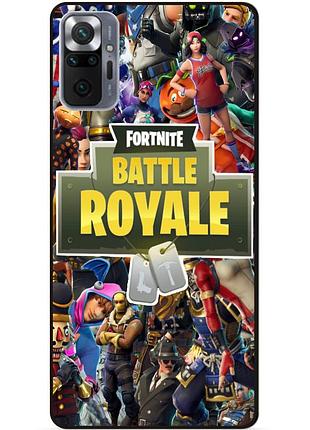 Силиконовый бампер чехол для xiaomi redmi note 10 pro игра fortnite фортнайт