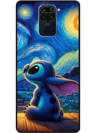 Силиконовый бампер чехол для xiaomi redmi note 9 stitch лило и стич