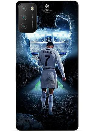 Силіконовий чохол бампер для xiaomi poco m3 з малюнком ronaldo роналдо