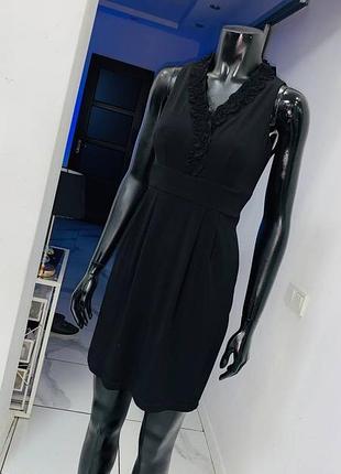 Черное коктейльное платье esprit collection с оборками, размер s