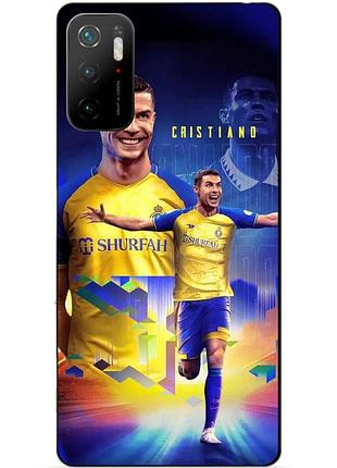 Силіконовий чохол бампер для xiaomi poco m3 pro з малюнком роналдо аль наср ronaldo