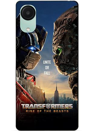 Чехол силиконовый бампер для samsung a03 core с рисунком звероботы трансформеры transformers