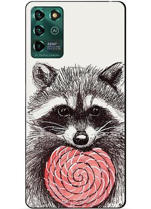 Силіконовий чохол бампер для zte blade v30 vita з малюнком єнот