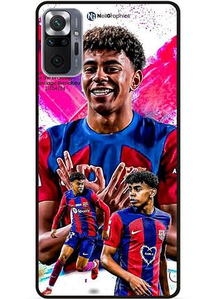 Чехол силиконовый бампер для xiaomi redmi note 10 pro с рисунком lamine yamal ламин ямаль