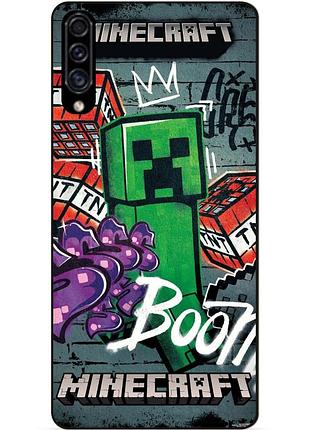 Силіконовий чохол бампер для samsung a20s з малюнком майнкрафт minecraft