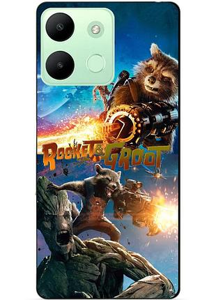 Силіконовий чохол бампер для infinix smart 7 hd rocket groot ракета грут стражі галактики