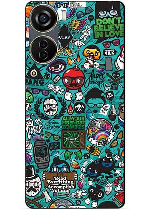 Силіконовий чохол бампер для zte blade v40 design з малюнком стикери