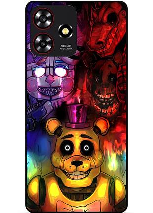 Чехол силиконовый бампер для zte blade a73 с рисунком фредди freddy аниматроники