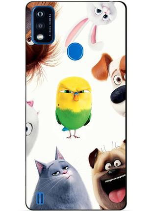 Силіконовий чохол бампер для zte blade a51 з малюнком таємне життя домашніх животних