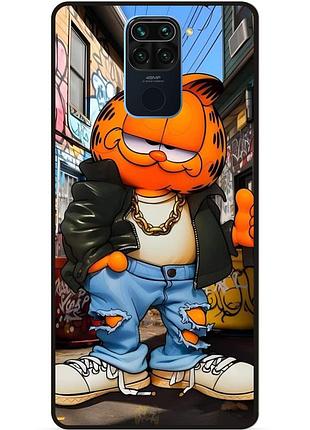 Силіконовий бампер чохол для xiaomi redmi note 9 з малюнком гарфилд