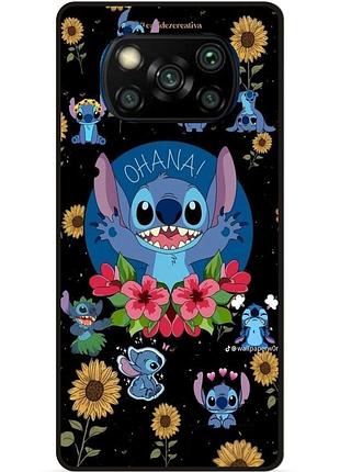 Силиконовый чехол бампер для xiaomi poco x3 с картинкой стич stitch