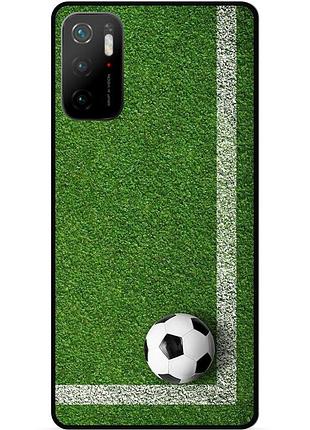 Силиконовый чехол бампер для xiaomi poco m3 pro с рисунком мяч футбол