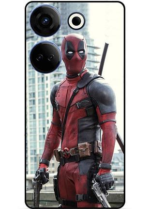 Чехол силиконовый бампер для tecno camon 20 pro с рисунком deadpool дэдпул