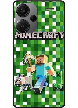 Силіконовий чохол бампер для xiaomi redmi note 13 pro plus 5g стів minecraft кріпер майнкрафт