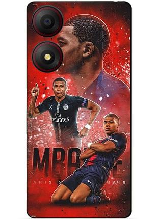 Чехол силиконовый бампер для zte blade a34 с рисунком мбаппе psg mbappe