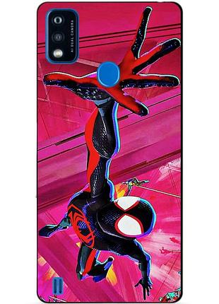 Чехол силиконовый бампер для zte blade a51 с рисунком spider man человек паук майлз моралес