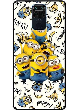 Силіконовий чохол бампер для xiaomi redmi note 9 з малюнком міньйони minion