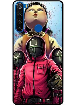 Силиконовый бампер чехол для xiaomi redmi note 8t с картинкой игра в кальмара