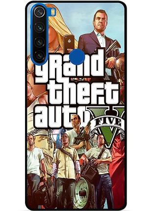 Чехол силиконовый бампер для xiaomi redmi note 8 с рисунком гта gta
