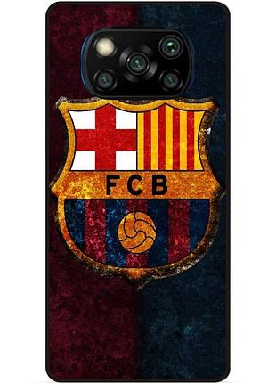 Чехол силиконовый бампер для xiaomi poco x3 с рисунком барселона barcelona
