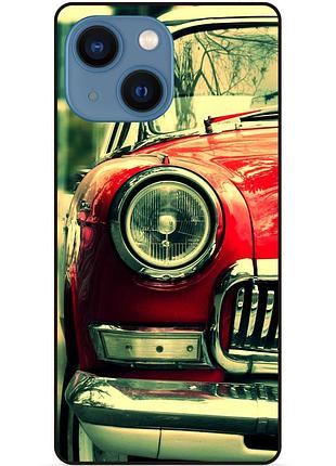 Чехол силиконовый бампер для iphone 15 plus с рисунком ретро авто chevrolet машина