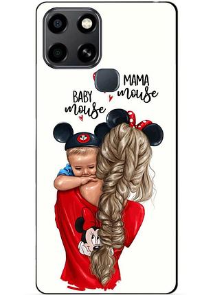 Силіконовий чохол бампер для infinix smart 6 з малюнком мама та малюк