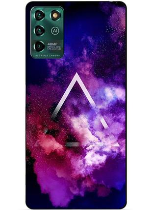 Чехол силиконовый бампер для zte blade v30 vita с рисунком космос галактика