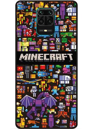 Силіконовий чохол бампер для xiaomi redmi note 9s з картинкою майнкрафт minecraft