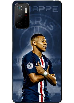 Силиконовый бампер чехол для xiaomi poco m3 pro с рисунком мбаппе псж mbappe