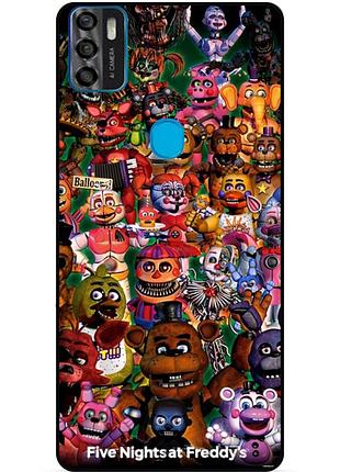 Чехол силиконовый бампер для zte blade a7s с рисунком аниматроники freddy фредди