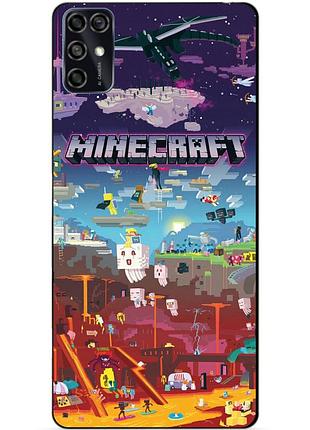 Чехол силиконовый бампер для zte blade v2020 smart игра minecraft майнкрафт