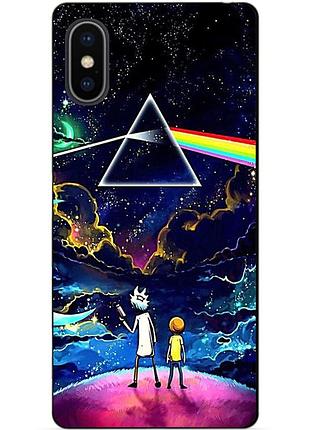 Силиконовый бампер чехол для iphone xs max с рисунком рик и морти rick and morty