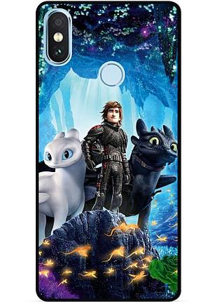 Чехол силиконовый для xiaomi redmi note 5 с рисунком как приручить дракона