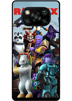 Силиконовый чехол бампер для xiaomi poco x3 с рисунком роблокс roblox