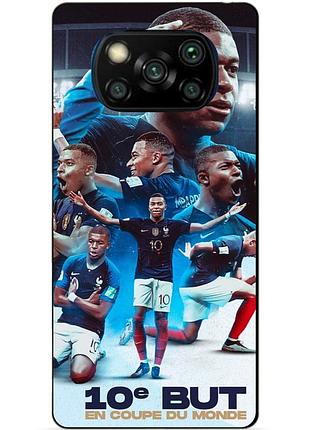 Силиконовый бампер чехол для xiaomi poco x3 с рисунком мбаппе франция mbappe