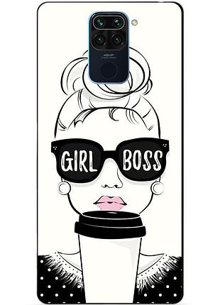 Чехол силиконовый бампер для xiaomi redmi note 9 с рисунком girl boss