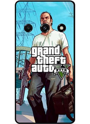 Силиконовый чехол бампер для samsung j3 j320 с рисунком гта gta
